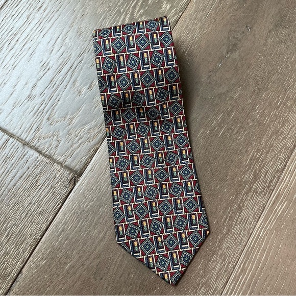 Liberty of London vintage silk geometric pattern tie - Picture 2 of 6